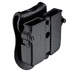 Double Magazine Holder, 9mm 10mm .40 .45 Single & Double Stack Magazine Pouch, Universal Magazine Holster for Glock/Sig sauer/S&W/Beretta/Taurus/H&K/Springfield/CZ/Ruger/1911 Mags