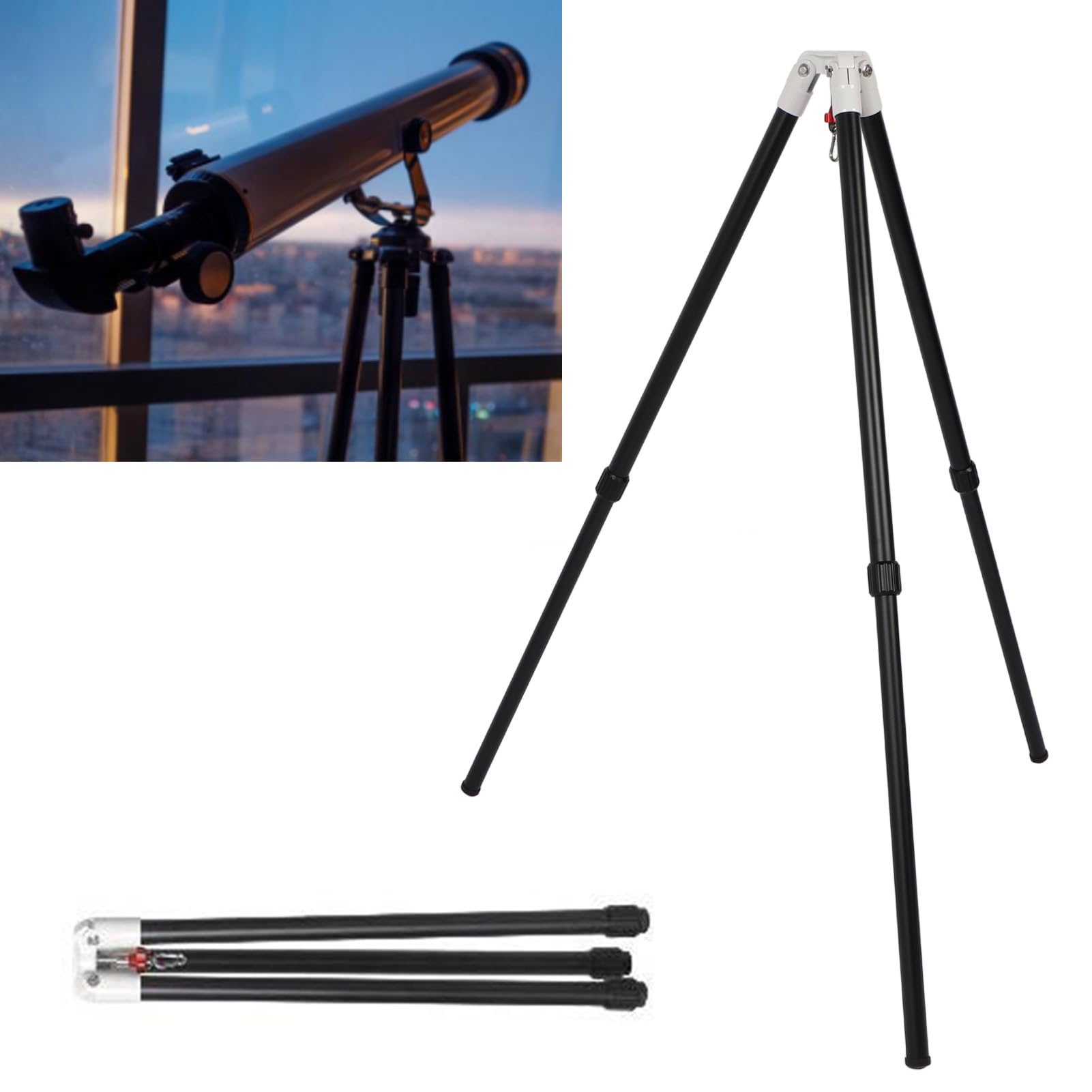 CHICIRIS Treppiede Astronomico Robusto in Lega di Alluminio, Altezza