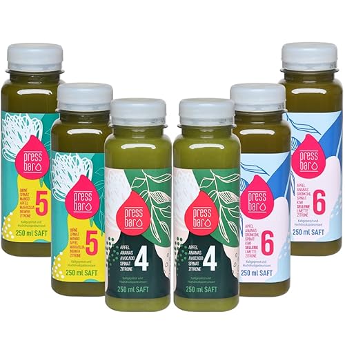 3 Tage Saftkur Grün von pressbar | 24 Flaschen | Kaltgepresste Säfte für Deine Kur | hochwertige Obst & Gemüse Säfte | Achtung: Kühlware, nach Erhalt kühlen. Inkl. Einwegpfand 6 € (24x0,25€) Cover