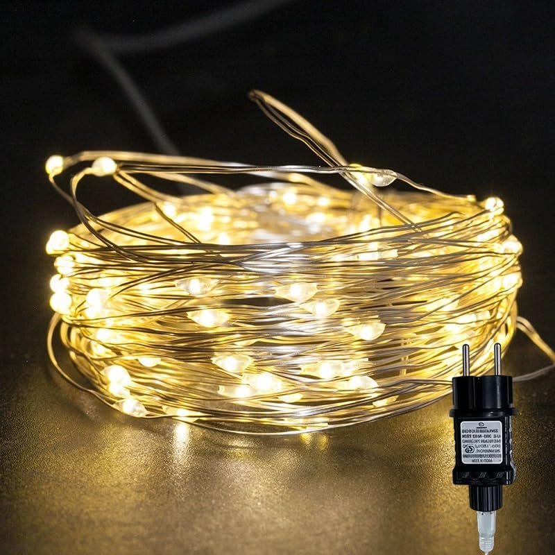 capojas 100/200/300er Mikro LED Lichterkette Silberdraht Strombetrieb...