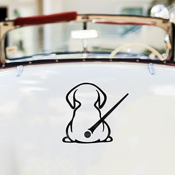 Dog Decals - Waterproof Wiper Decal, Funny Moving Tail Dog Sticker for Car Windshield, Black