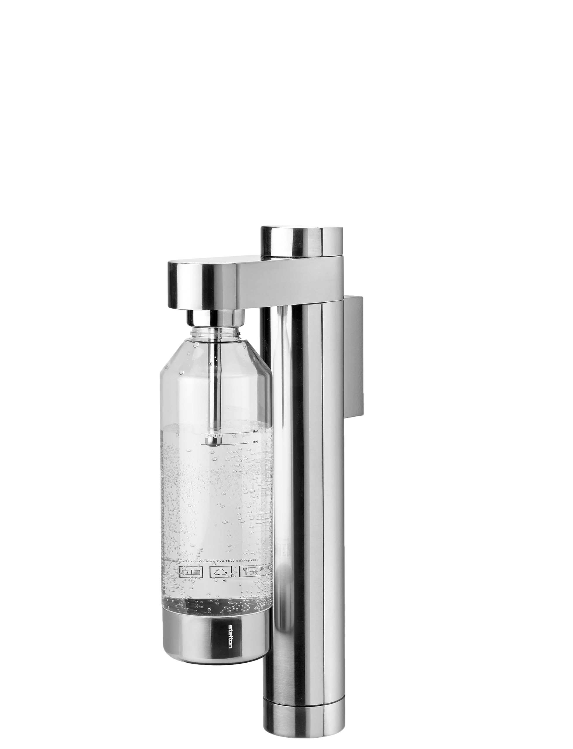 Stelton Brus Carbonatore da parete elegante – Macchina per acqua frizzante e soda con bottiglia riutilizzabile – compatibile con cilindri CO₂ 425 g/60L