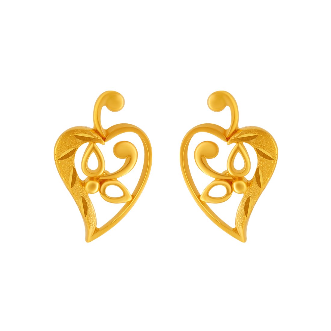 22KT Yellow Gold Stud Earrings for Women-image-32