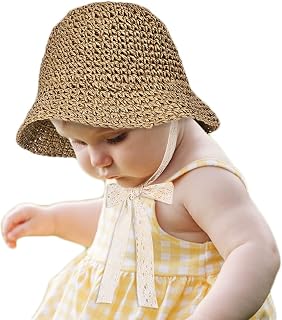 Little Girl Kids Summer Straw Hat,Toddler Girls Wide Brim Floppy Beach Sun Visor Hat,Girl's Sun Hat