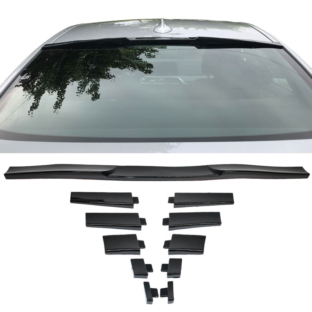 Roof Spoiler Universal Fitment, Adjustable Glossy Black Roof Spoiler Deck Lip Wing Boot Lid by IKON MOTORSPORTS