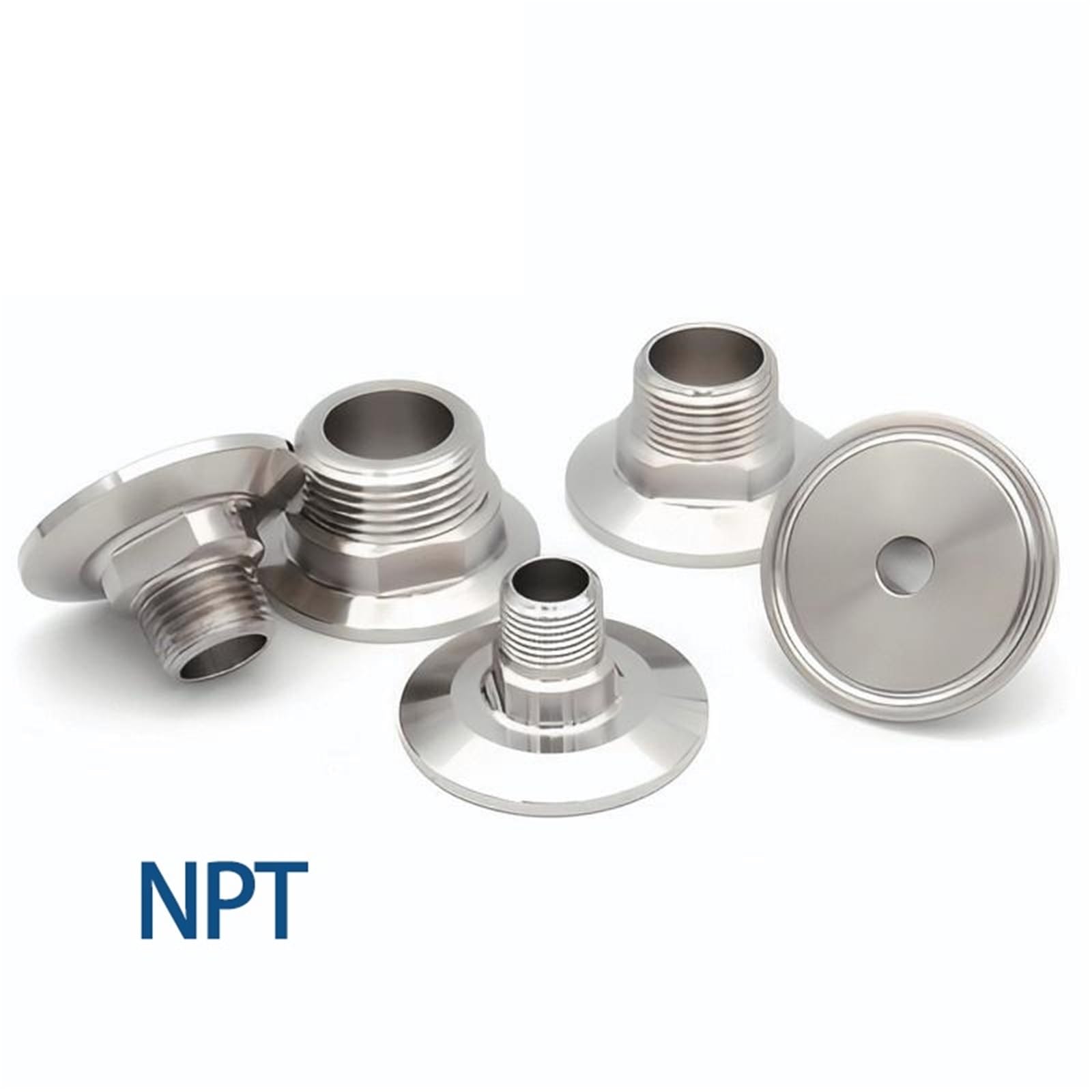 0,6 cm do 2,5 cm NPT gwint męski do 1,9 cm-5.1 cm adapter Tri Clamp - sanitarne złącze do rur ze stali nierdzewnej (SUS 316L-TC 64 mm, 0,5 cala)