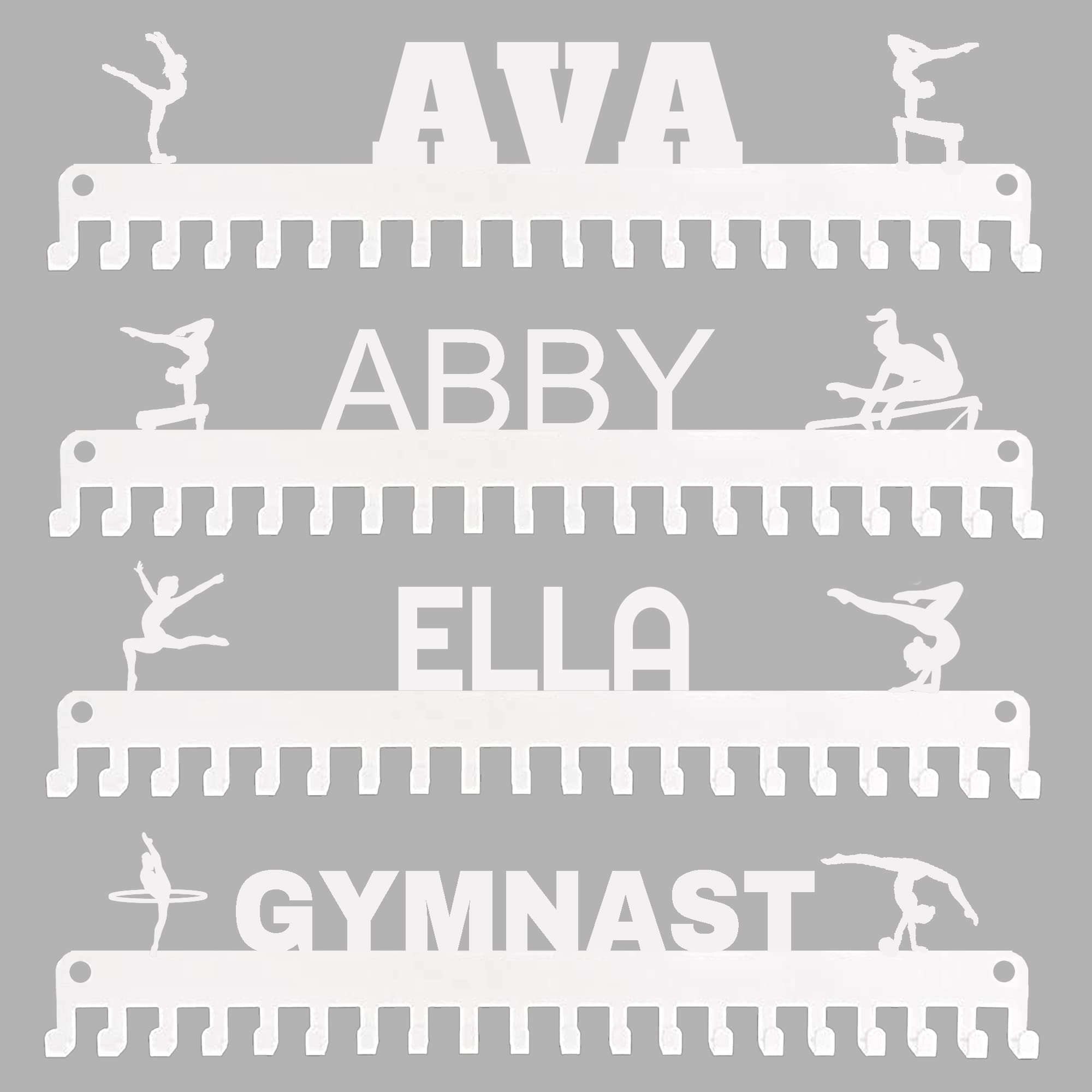 Goutoports Personalized Medal Holder Display Hanger Custom Text Color and Images for Athletes Easy to Install