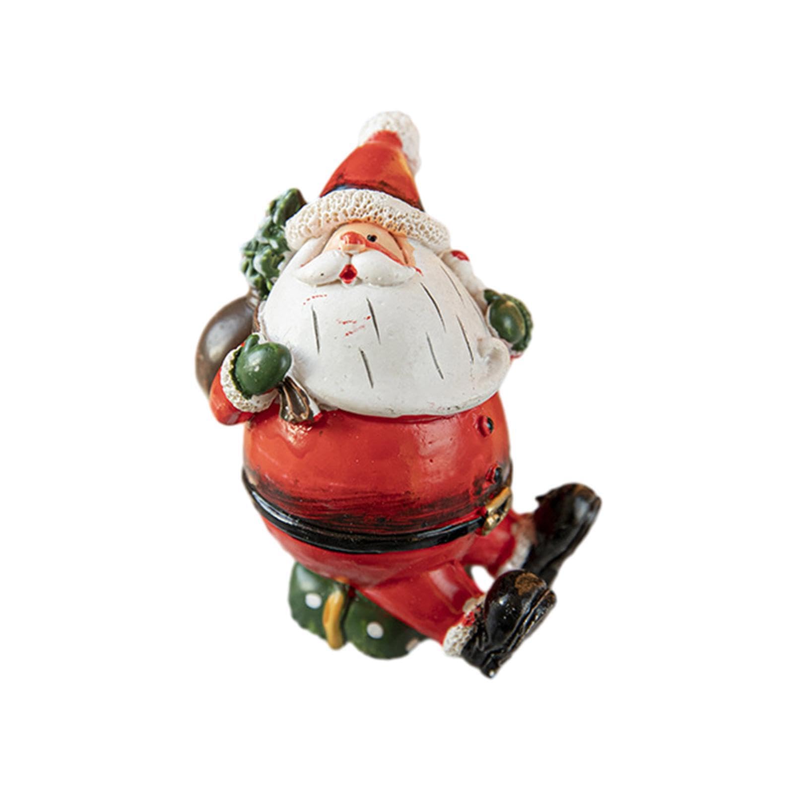 Kixzsaz Unique Xmas Decor Santa Claus Standing Figures Christmas Ornaments Resin Unique And Beautifully Crafted Santa Claus Statue Adds Festive Atmosphere And