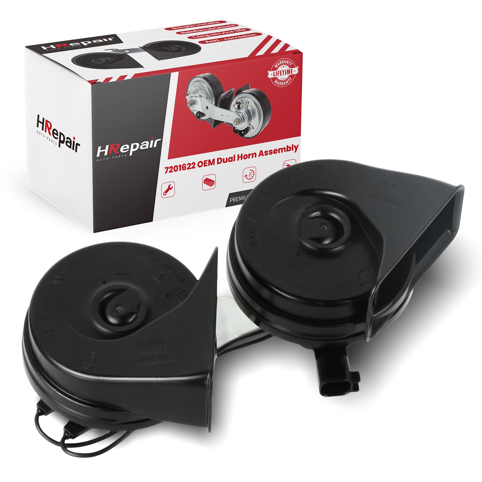 HRepair Dual Horn Assembly fits for Ford Mustang 2015 2016 2017 2018 2019 2020 2021 2022 2023 Electric Horn Assembly FR3Z-13832-G