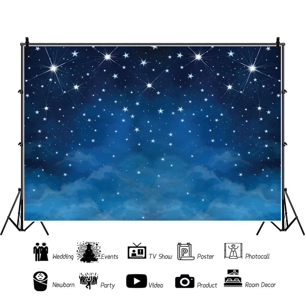 JANSONG Night Sky Happy Birthday Banner – Starry Background Letters For Party Decor