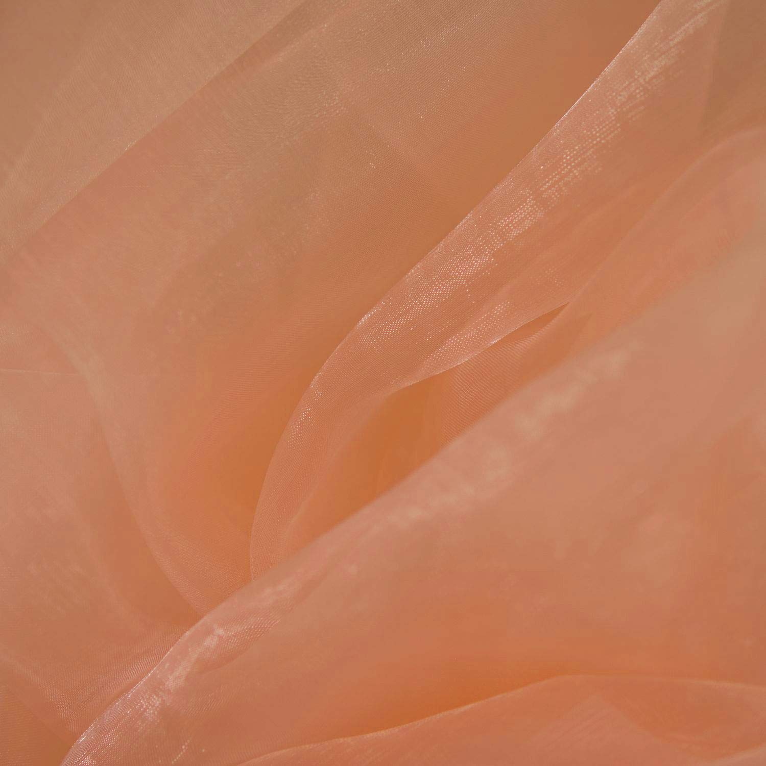 Sheer Organza Fabric 60 Inch 150cm Wide Decoration Dress Voile by The Meter (Peach)