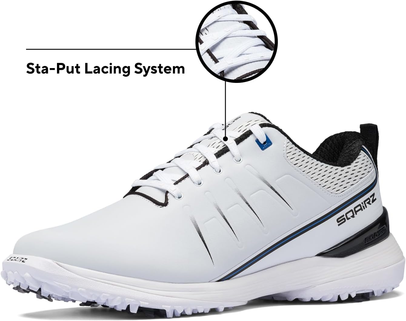 SQAIRZ SPEED2 LT Mens Golf Shoes, Designed for Balance & Performance, Replaceable Spiked Waterproof Golf Shoes Mens