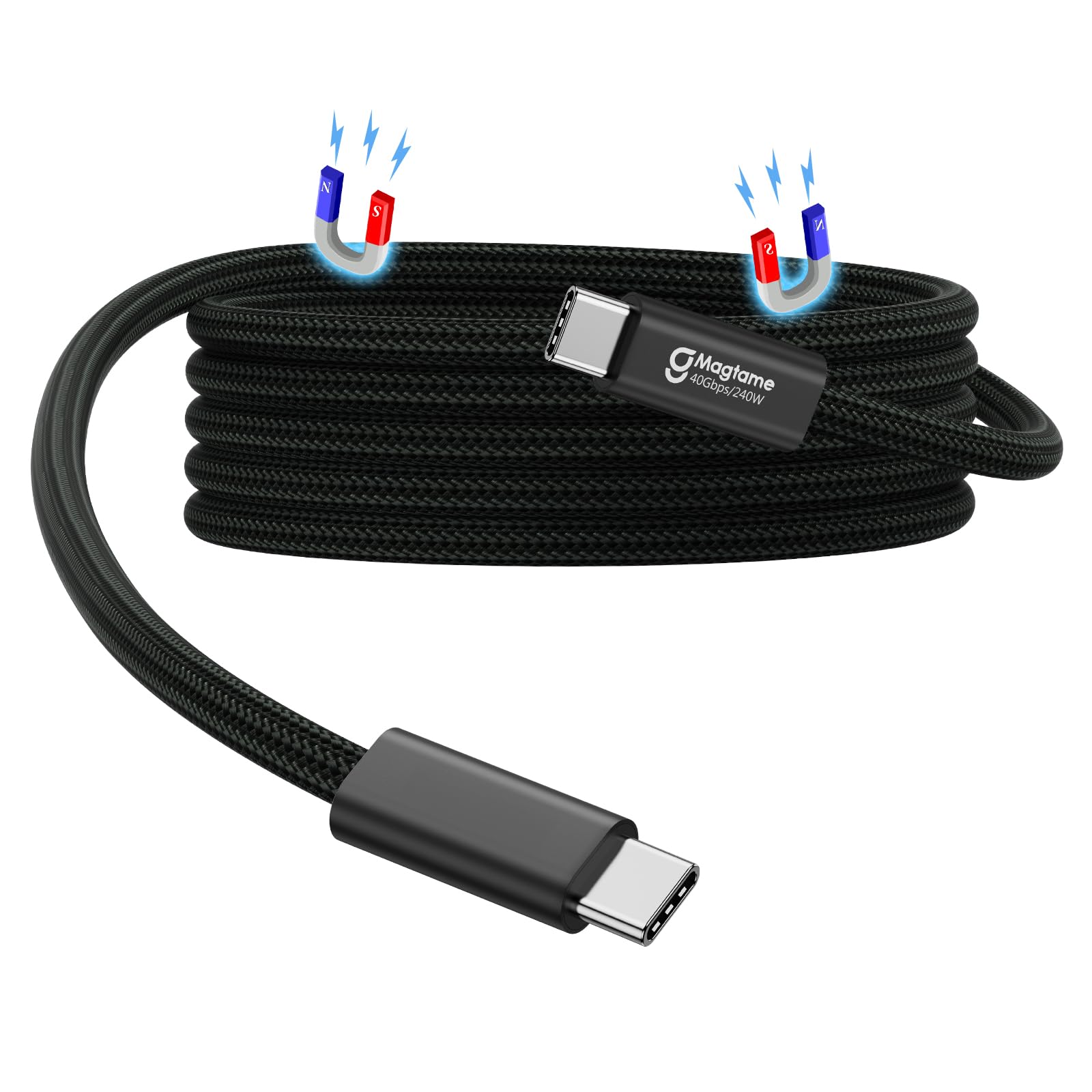 Cavo USB 4 240 W, 1,5 m, cavo magnetico USB C, supporto display 8K@60HZ, 4K@144HZ 40 Gpbs, cavo USB C a USB C per Phone 15Pro/15ProMax, per Mac_Books, USB C Hub Docking Station