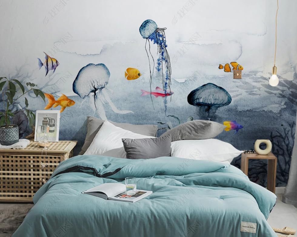 Papier peint intissé méduse pour masquer les défauts d'un mur - 2