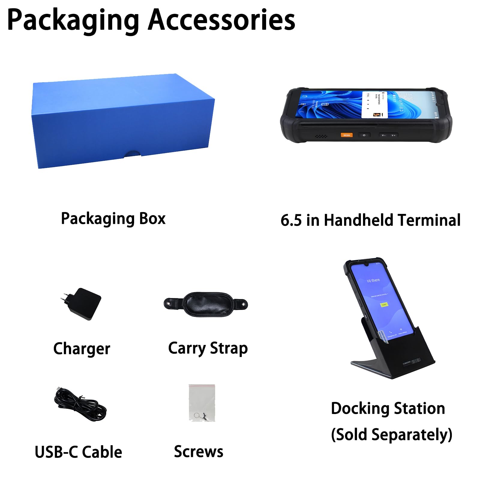 SH6 Handterminal, Windows 11 Pro, Intel N100, 8 GB + 256 GB, 6,5 Zoll Rugged Data Terminal PDA, 4G LTE/GPS/WiFi/Bluetooth, 5000 mAh Akku (SH66, 8 GB + 256 GB)