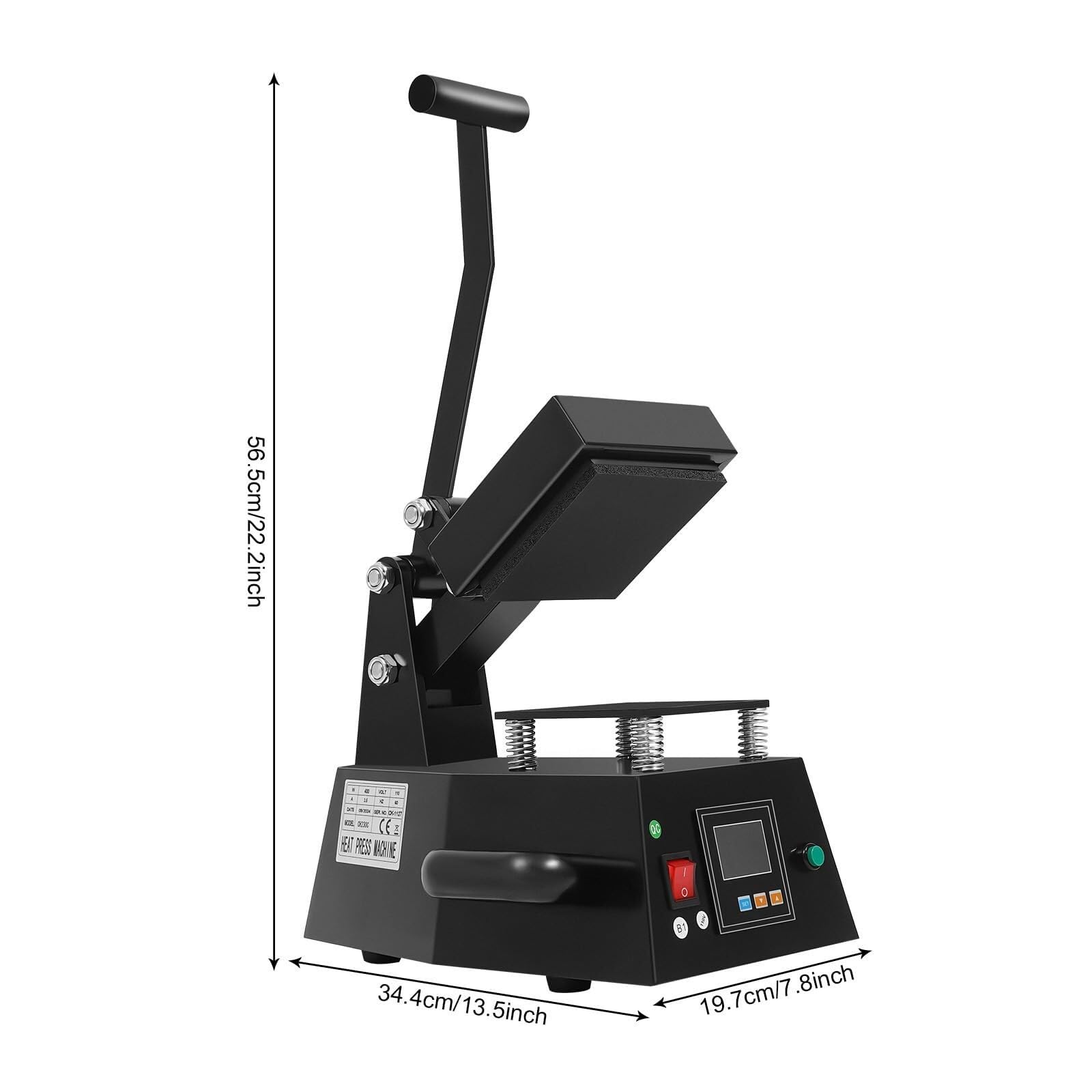 Piccola pressa a caldo digitale per etichette, macchina per stampa transfer con temperatura regolabile, etichettatrice a caldo con schermo LCD, per trasferimento di adesivi, etichette, logo fai da te