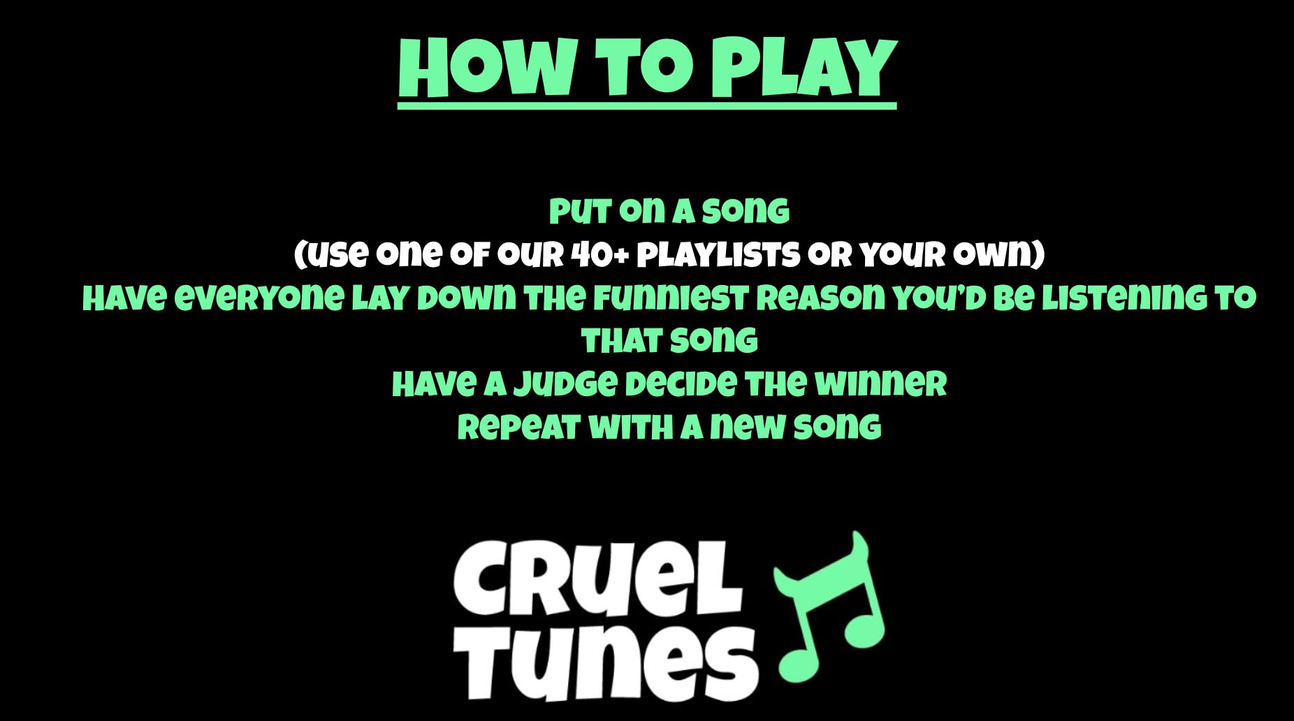 Cruel Tunes- The Hilarious Adult Party Game for Music Lovers| Fun Game for Pregames, Game Nights, and Drinking Games|