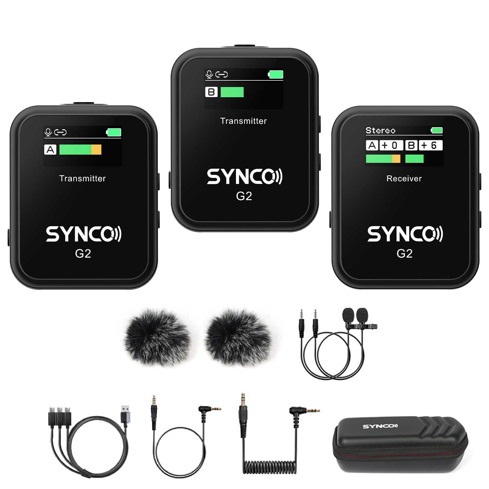 G2(A2) Wireless Lavalier Microphone with 48KHz 24Bit Noise Reduction 656FT Range Camera Microphone for DSLR/iPhone/Android/Laptop, Lapel Mic for Vlogging Streaming YouTube