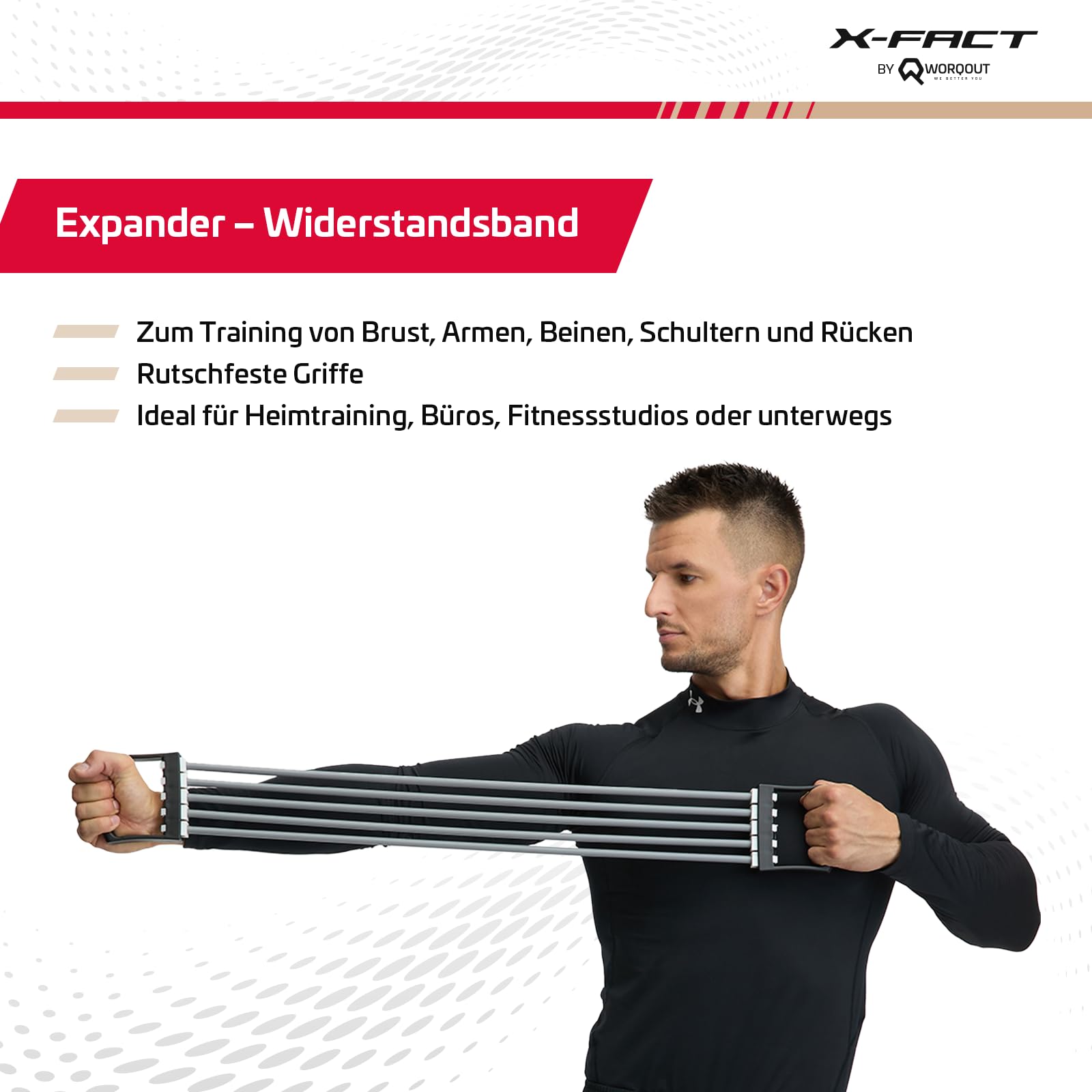 Resistance Bands Fasce di resistenza per allenamento della forza, estensore per fitness, sport, allenamento del seno con 5 bande rimovibili per un allenamento efficace di tutto il corpo