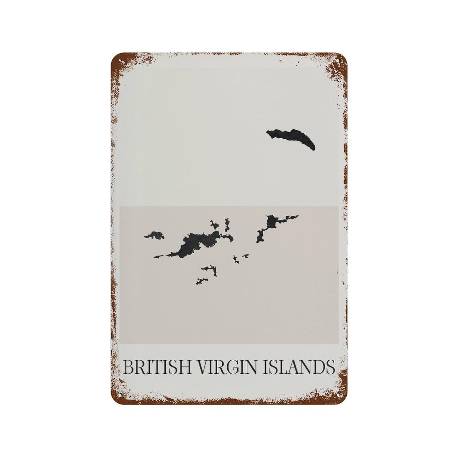 xiaoxiaoshen British Virgin Islands Map Minimalist (2) Wall Decor Art Metal Tin Poster Modern Home Decor Art Home Bar Shop Decorations Vintage Sign 30x20cm