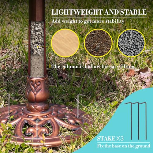 Steelus BB-T 28 Inch Hight Polyresin Antique Birdbath thumb #3