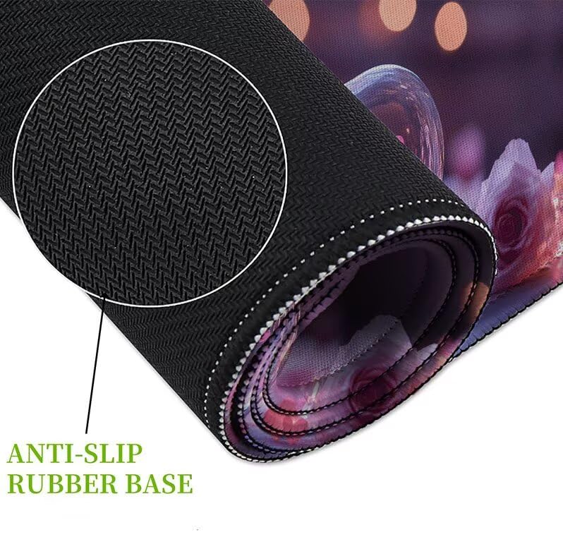 Tapis souris grand format gaming rose 1000x400 pour PC et ordinateur portable - 5