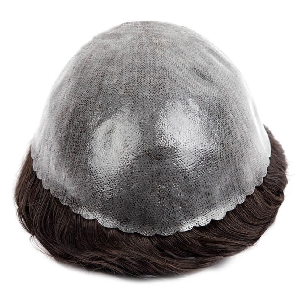 Men's Toupee Parrucche maschili con base in pelle sottile da 0,1-0,12 mm, parrucchino for capelli umani for uomo, densità 120(2#,8x10)