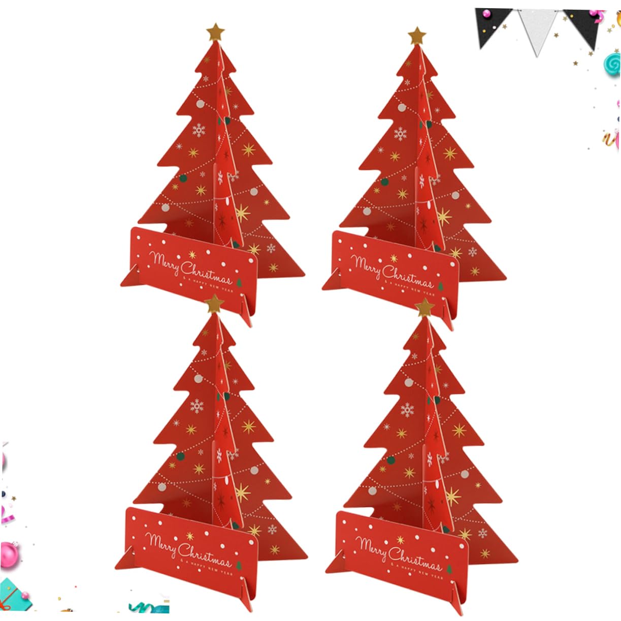 EXCEART 12sätze Weihnachtskarten Kreative Farbenfrohe Grußkarten Mit Weihnachtsbaum-design Für Festliche Anlässe Inklusive Umschläge Für Familie Und Freunde