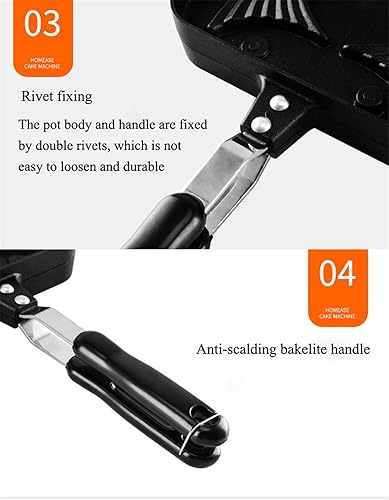 Miniatura 3 de Taiyaki - Máquina para hacer gofres de pescado, Taiyaki japonés, Molde Taiyaki antiadherente, Molde para gofres de doble cara, Cortador de galletas