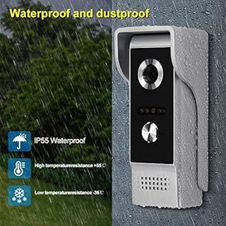 QttyElok - Sistema di videocitofono con campanello porta, 4,3'' TFT a colori, cablato, visione notturna IR 700TVL, fotocamera esterna per la casa, supporto per sblocco e monitoraggio fino a 100 metri