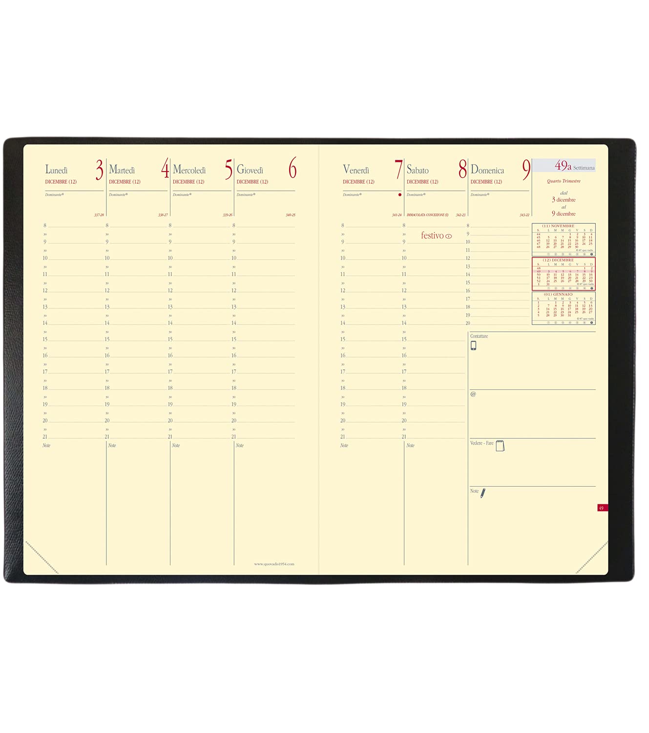 Agenda Quo Vadis Ministro 2025 - Settimanale, Formato 16x24 Cm, 13 Mesi - Foto 10