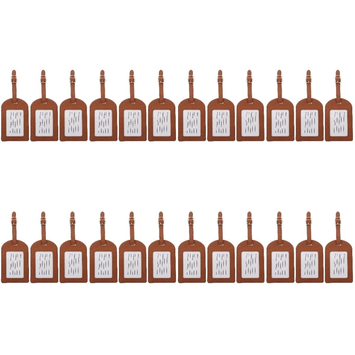 8 Sätze Kofferanhänger Name Tag Koffer Beschriftung Koffer Kennzeichnung Schild Vorhängeschlösser Gepäckband Kofferwage Pu-id-tag Etiketten Für Reisetaschen Light Brown 3 Stück * 8
