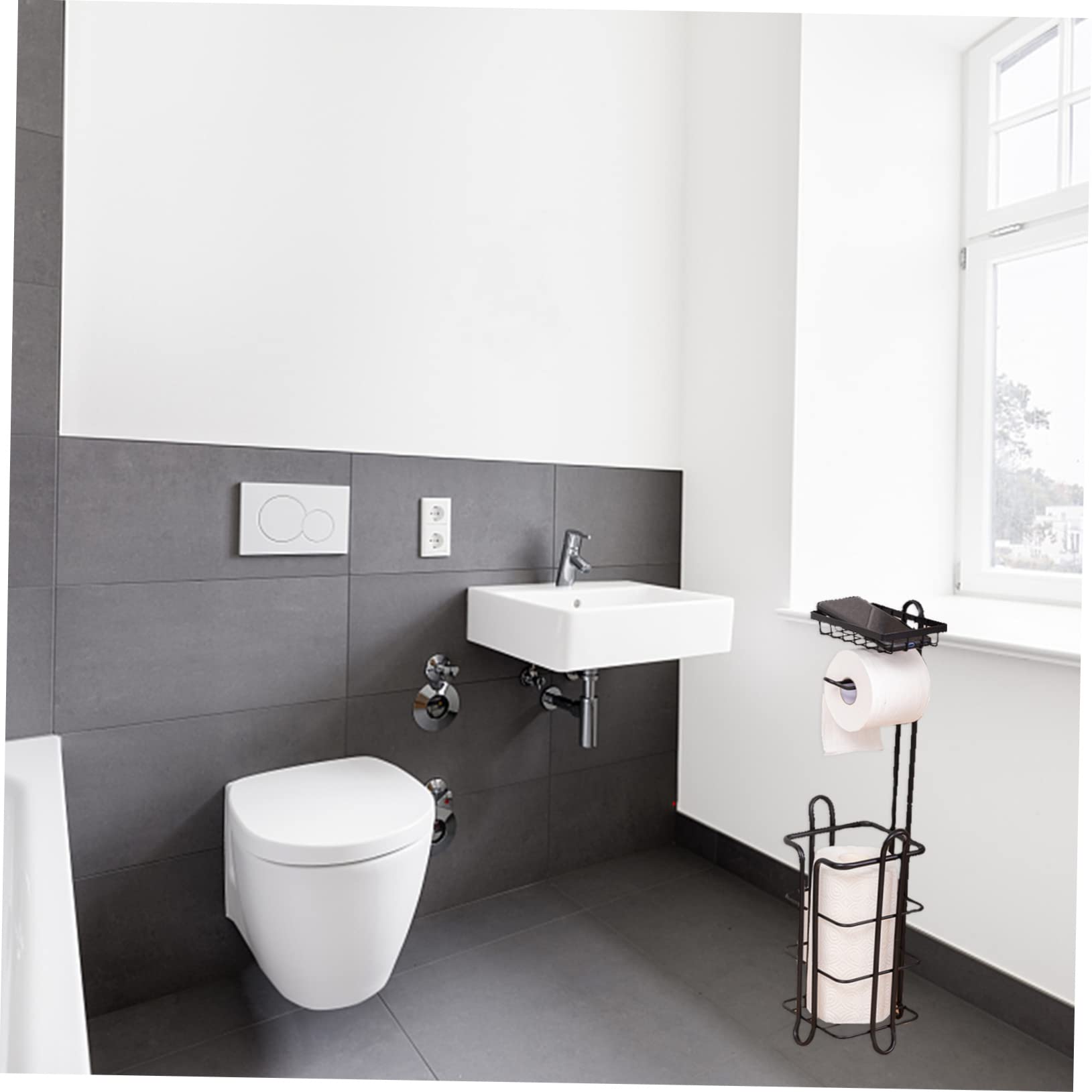 Vertical Tissue Stand Dispenser Robuster Vertikaler Toilettenpapierhalter Für Zuhause Und Gastronomie Platzsparend Und Elegant Für Bad Und Wc