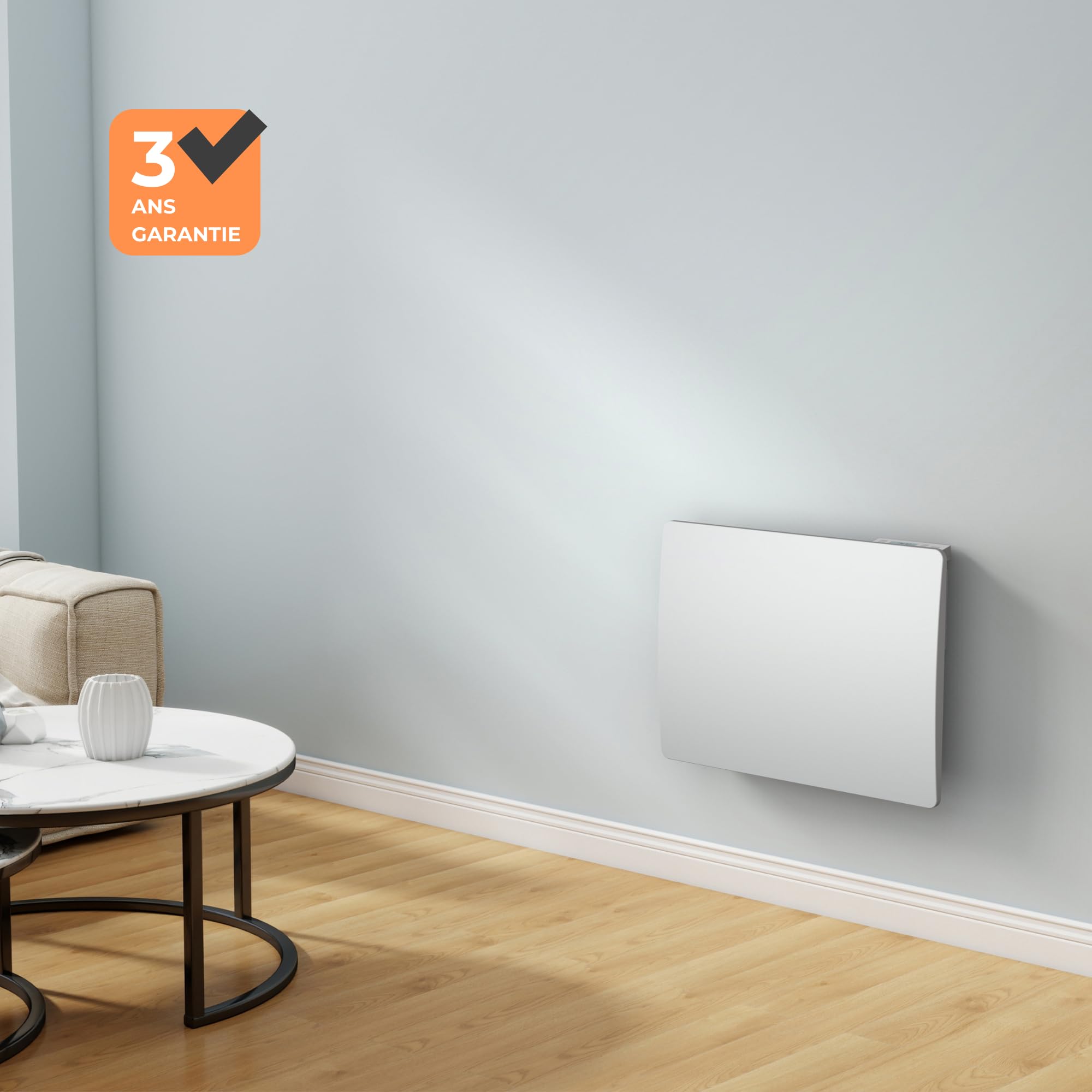 Ceramiczny grzejnik elektryczny bezwładnościowy + folia grzewcza 1000 W Programowalny termostat Cosyup Emea biały 3 lata