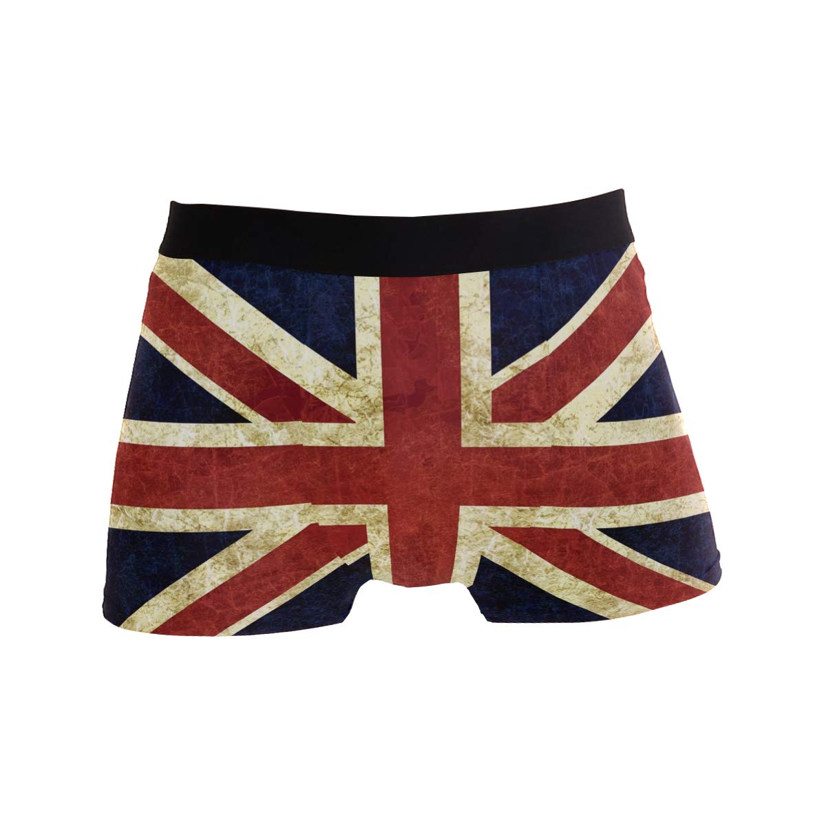 Use7 Men's Multi Retro Union Jack Underwear Regular Leg Boxer Brief Medium