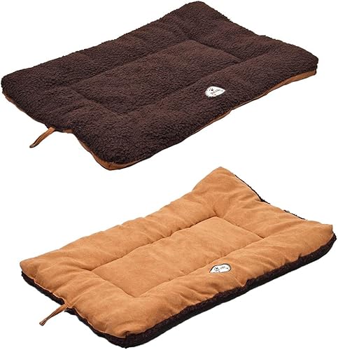 Pet Life Alfombra para mascotas 'Eco-Paw' Cama reversible para gatos y perros con relleno interior de alto grado Tapete texturizado de doble cara