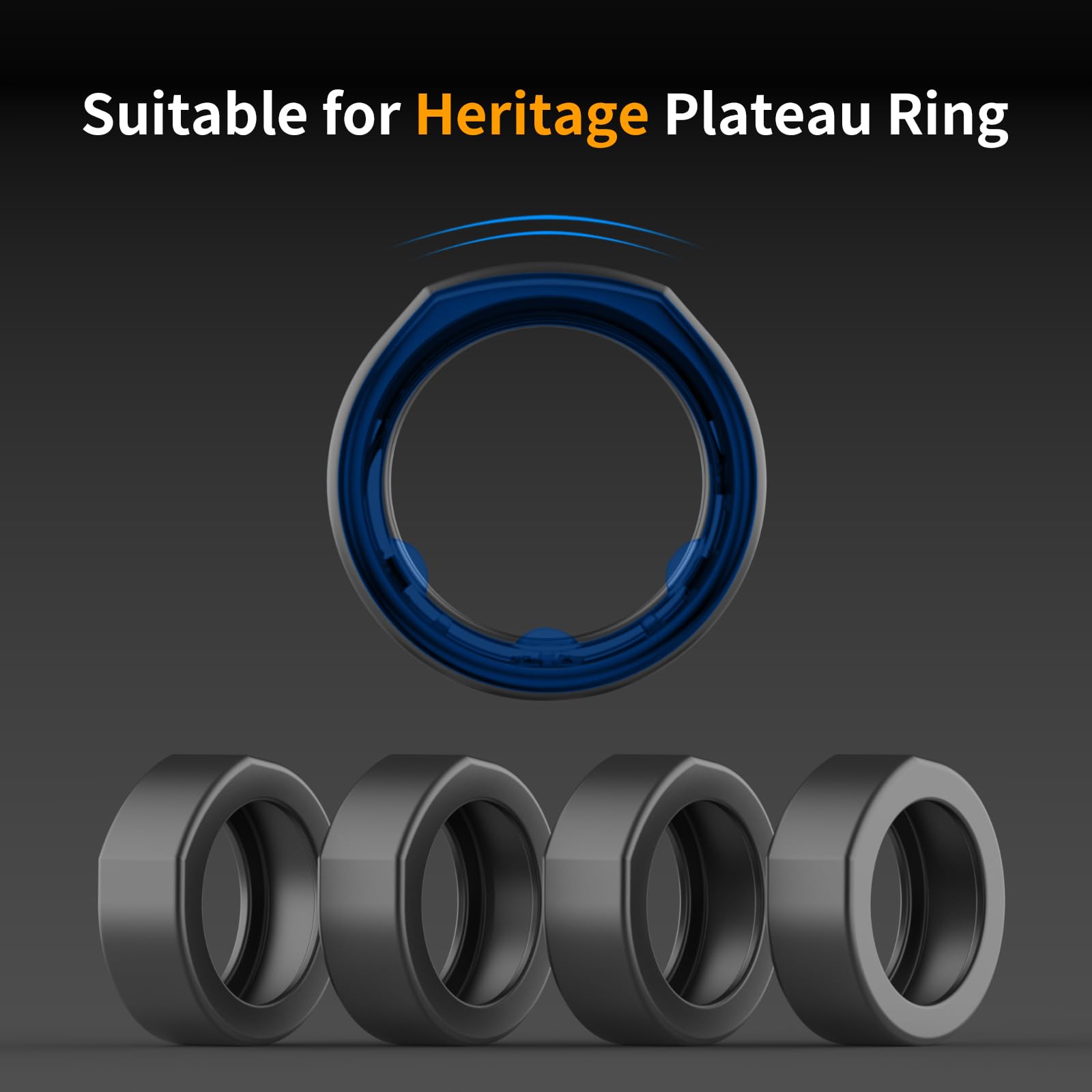 CAROFAFA Ring Protector Silicone Ring Cover Compatible with Oura Ring Protector, Elastic Case for Oura Ring Gen 3 Working Out (Heritage Compatible, Black, XL)