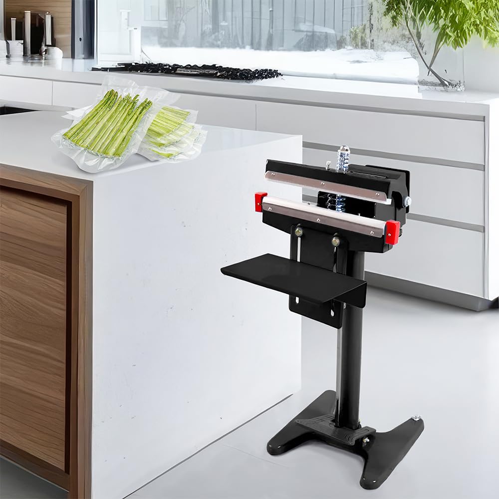 Restaurantware 14-inch Foot Pedal Impulse Heat Seal Closer Machine: Perfect for Retail Packaging - Seals Plastic Cellophane and Poly Bags - Comes with Extra Heating Element and Teflon Sheet - 1-CT