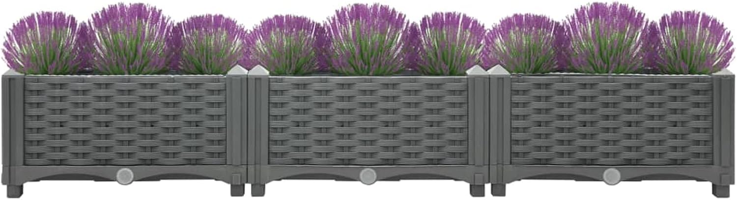 Tidyard Raised Garden Bed, Durable Polypropylene Planter Box 47.2 x 15.7 x 9.1 Inches for Outdoor Flowers Herbs Vegetables Planting