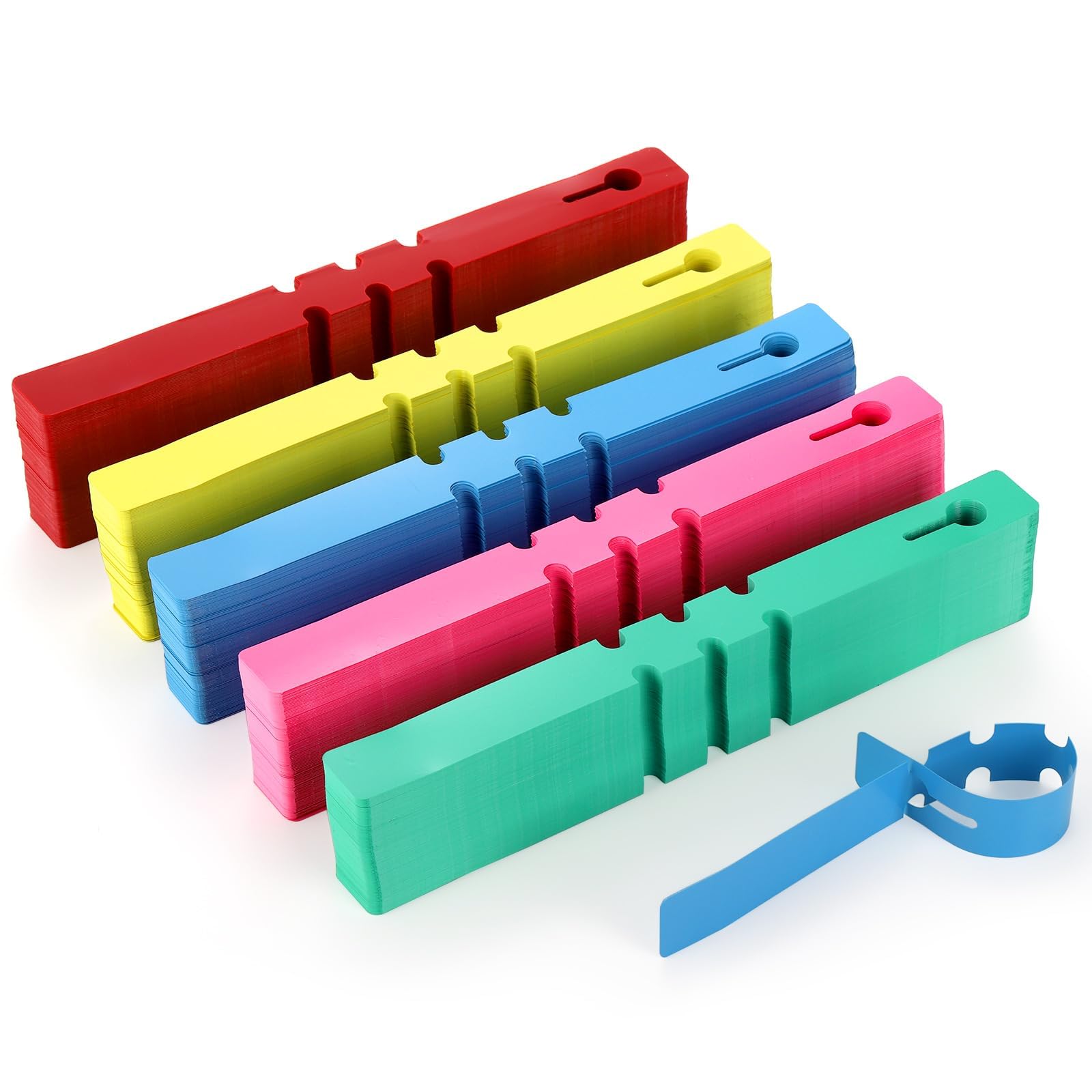 1000 PCS Plant Labels, Plastic Nursery Garden Waterproof Labels, 5 Colors Wrap Around Hanging Tree Tags, Adjustable and Reusable Nursery Garden Labels Tags