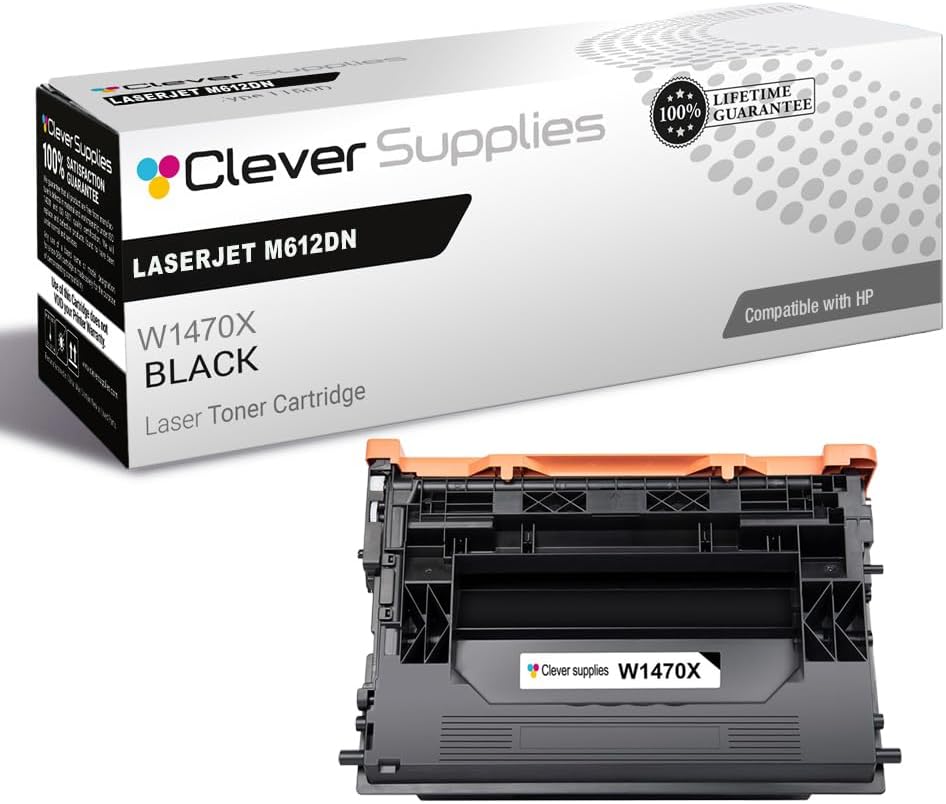 CS Replacement Compatible with HP M612DN Toner Cartridge W1470X to use with M611DN M611N M611X M612DN M612X M634H M634Z M635H M635Z M636FH M636Z (Black, 1-Pack)
