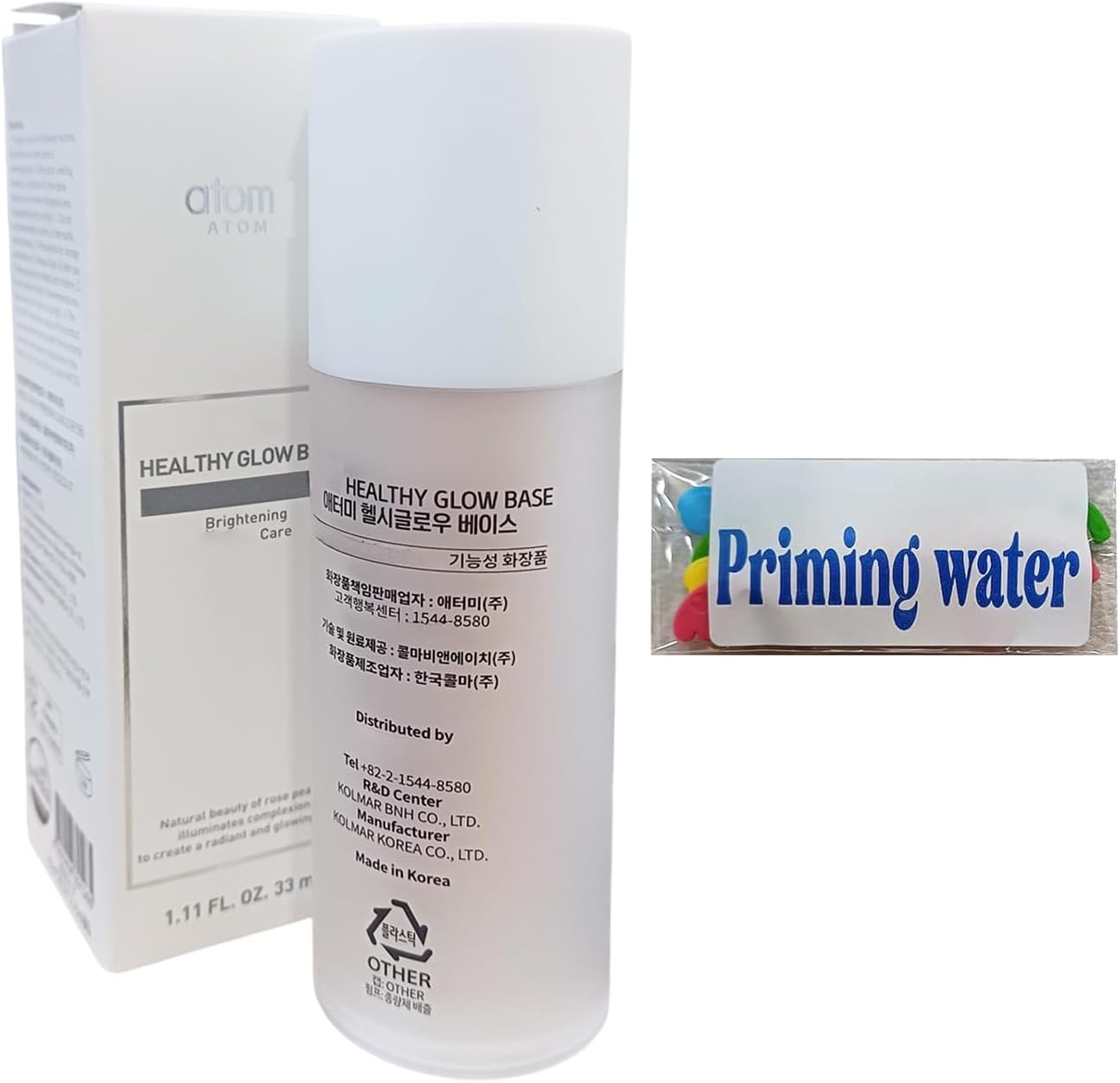 Subtle glow creation, vibrant daily make up, for a.t.o.m.y Healthy Glow Base 1.11 FL.OZ. / 33ml