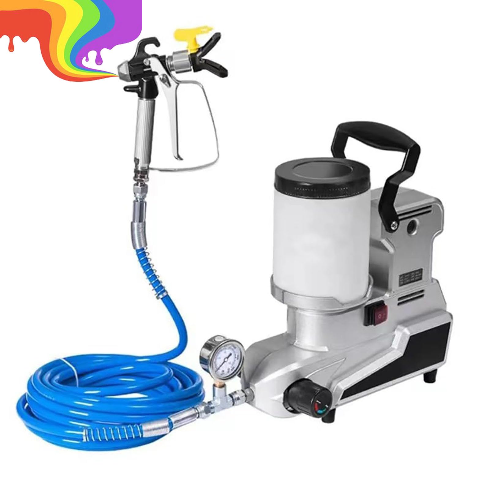 Eiwitany 1600W Portable Airless Paint Sprayer for Water-Based Latex & Emulsion,Adjustable Speeds - for Home & Professional