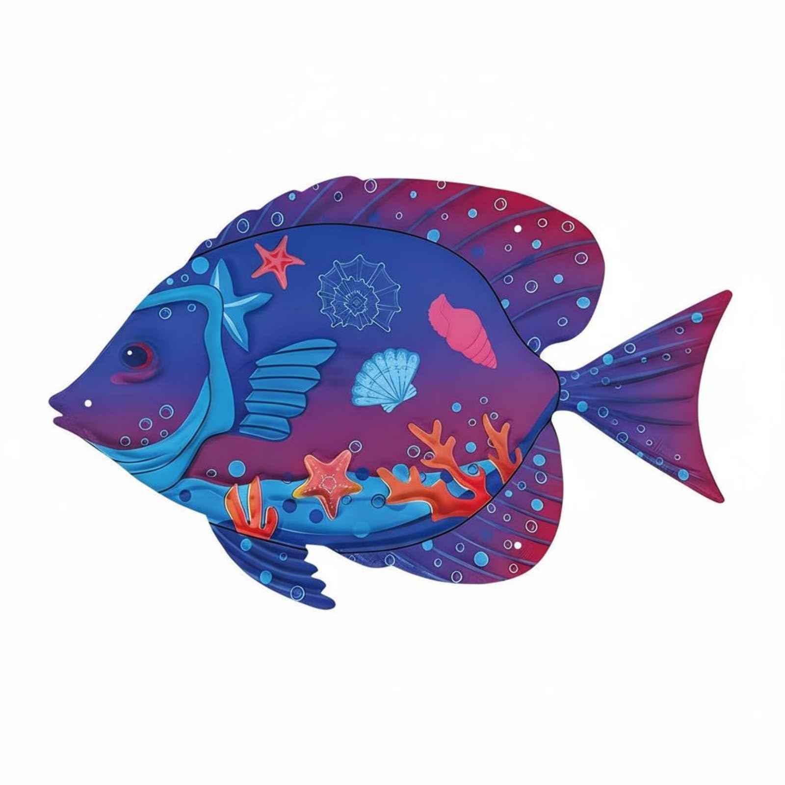MYADDICTION 4 Pieces Metal Marine Creature Wall Art Easy to Hang Colorful Marine Creature Wall Decor Set Nautical Hanging Decoration Indoor, Ptqs836d-image-32