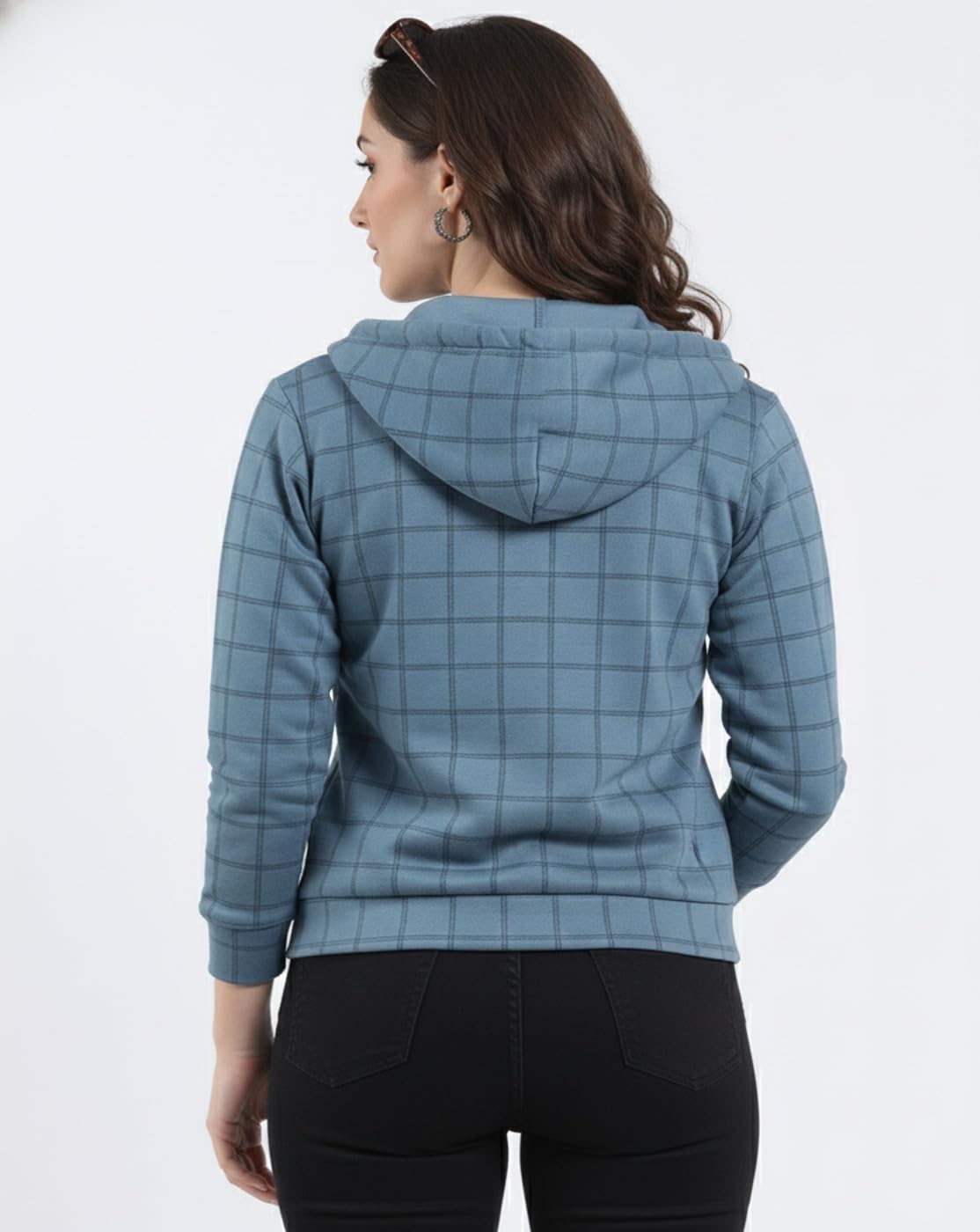 MAYKR Women’s Stylish Zip Hoodie Jacket | Casual Winter Sweatshirt with Hood|38 Blue 1