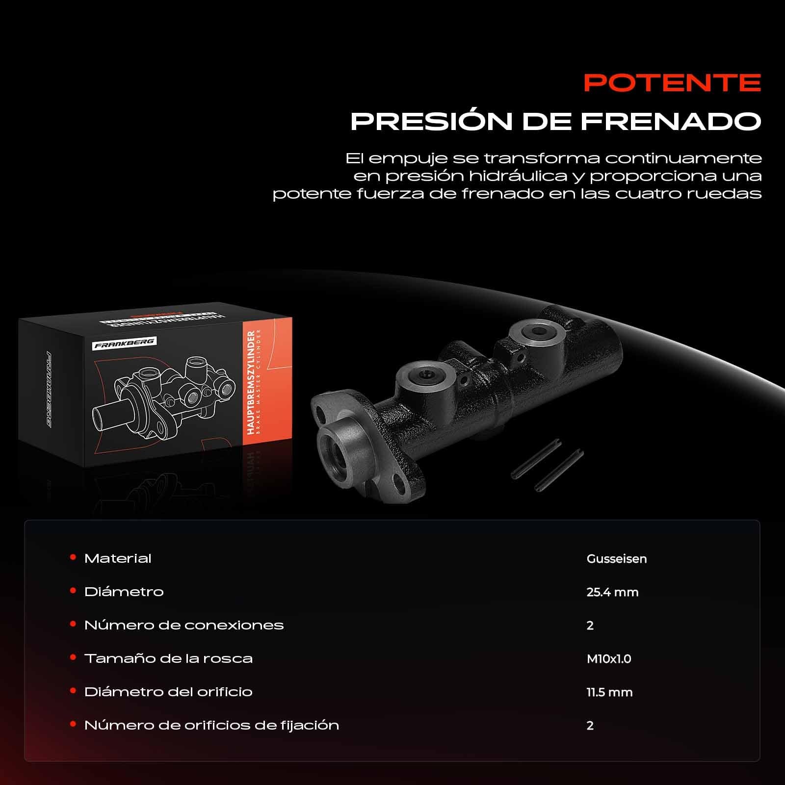 Frankberg Cilindro principal de freno Cilindro de freno Compatible con P.a.t.r.o.l III/2 Station Wagon W260 P.a.t.r.o.l III/2 Hardtop K260 Replace# 51935,46010-G9701
