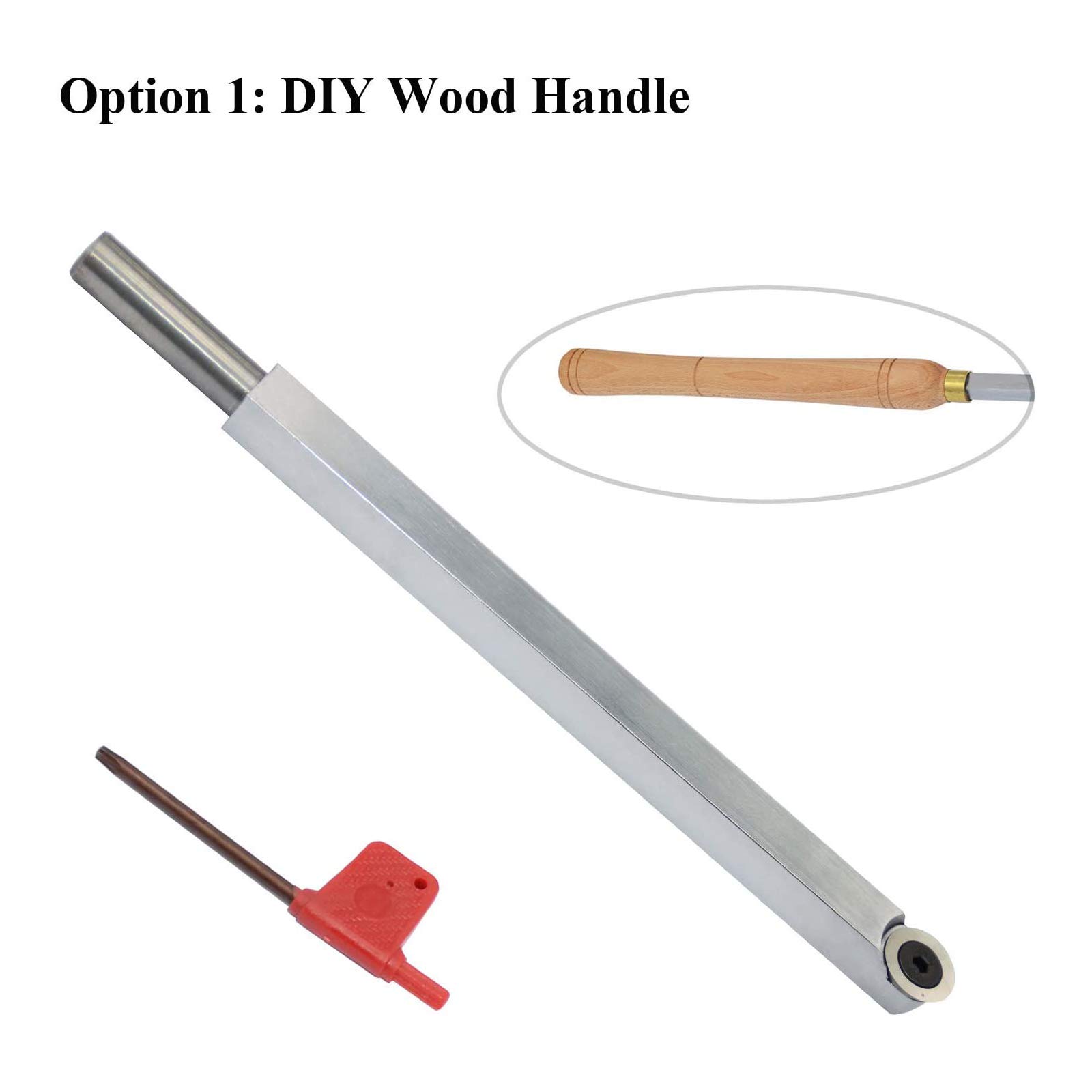 Scalpello, Utensile per Tornitura Del Legno Punta in Metallo Duro Scalpello per Tornio Barra Degli Strumenti con Inserto Rotondo in Metallo Duro Ci0 16 Mm per Hobbisti Del Legno o Fai da Te N