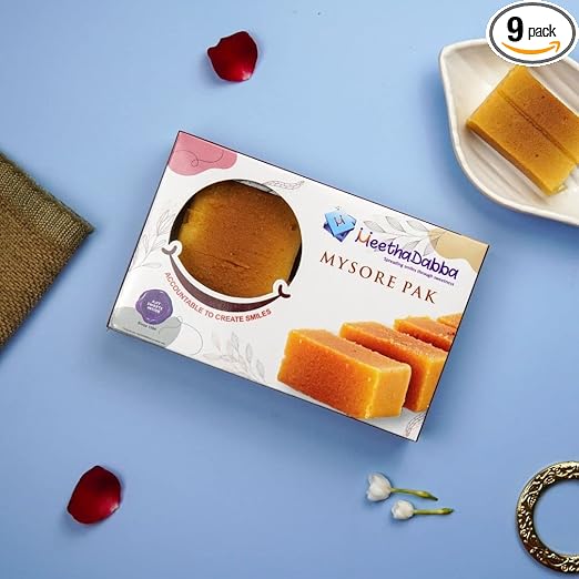 MeethaDabba Mysore Pak, Indian sweets, Authentic & Fresh, Mithai 9 pcs 200 grams