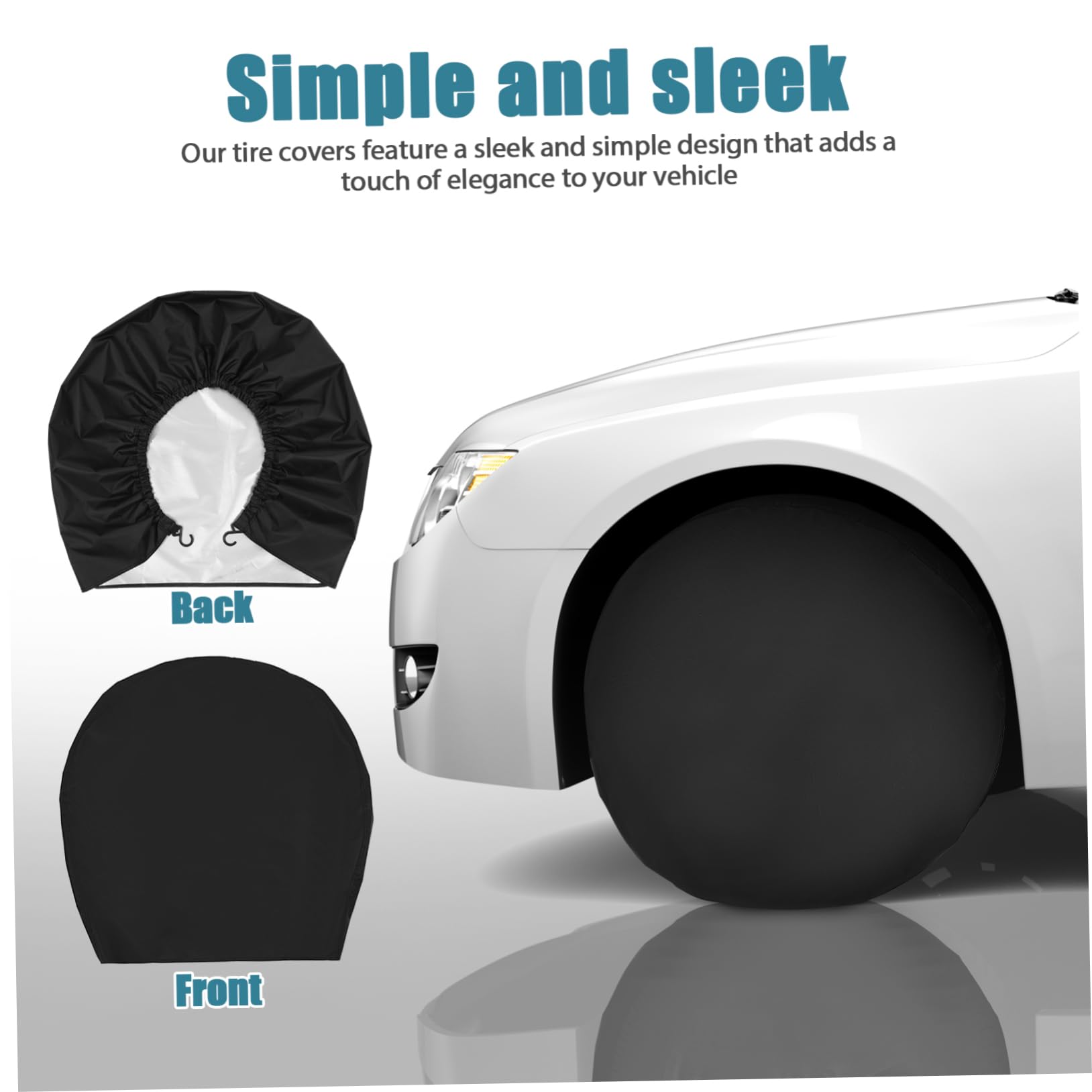 Amosfun 4pezzi Copriruota Protettivi per Pneumatici Copertura in Oxford per Camper Roulotte e Auto Orlo Elasticizzato per Vestibilità Sicura e Protezione dagli Elementi Ambientali