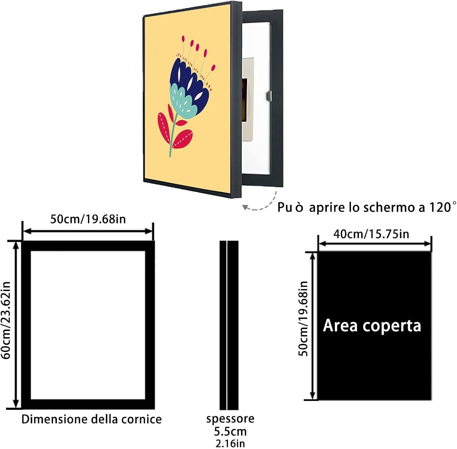 IXOAKQ Wall Mounted Electrical Panel Cover,Meter Box Decorative Painting Wall Cover Electrical Box Covers,(50 * 60cm)